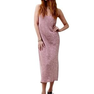 Smash + Tess x Ashlee Simpson floral jacquard retro rose disco slip dress M